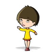 Cartoon Woman Waving N146