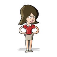 cartoon annoyed woman with hands on hips N3