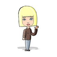 Cartoon Woman Waving N147