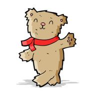 cartoon waving teddy bear N22