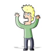 cartoon terrified man N135