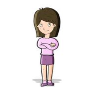 cartoon friendly girl rolling eyes N5