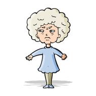 cartoon bitter old woman N7