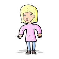 cartoon cautious woman N4