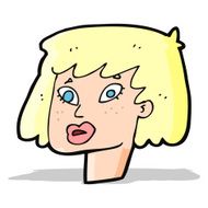 cartoon pretty female face N35