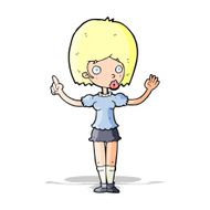 cartoon woman explaining her point N13