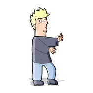cartoon nervous man waving N9
