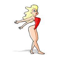 cartoon sexy woman in swimsuit N5