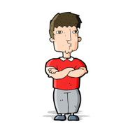 cartoon man with crossed arms N13