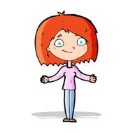 cartoon woman shrugging shoulders N214