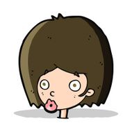 cartoon surprised female face N26