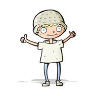 cartoon boy with positive attitude N10