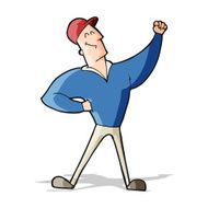 cartoon man striking heroic pose N5