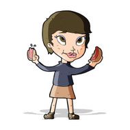 cartoon woman eating hotdogs N4