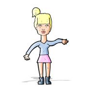 cartoon woman making dismissive gesture N9