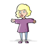 cartoon nervous woman N17