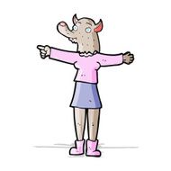 cartoon pointing werewolf woman N3