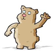 cartoon waving bear N6