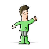 cartoon positive thinking man in rags N5