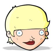 cartoon happy female face N76