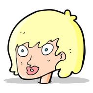 cartoon happy female face N77