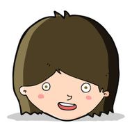 cartoon happy female face N78