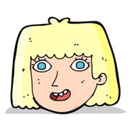 cartoon happy female face N79