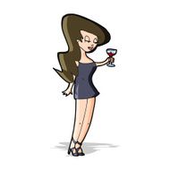 cartoon woman at party N9