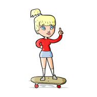 cartoon skater girl N4