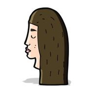 cartoon female face profile N4