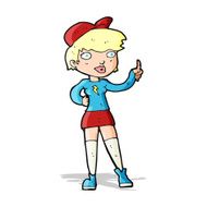 cartoon skater girl giving thumbs up symbol N4