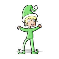 cartoon excited christmas elf N4