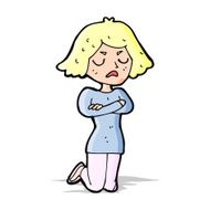 cartoon annoyed woman N89