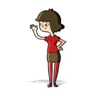 cartoon friendly girl waving N5