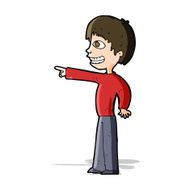 cartoon grinning boy pointing N5