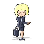 cartoon businesswoman pointing N2