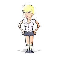 cartoon woman with hands on hips N100