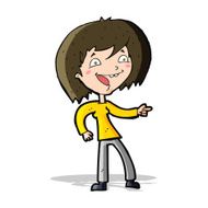 cartoon woman laughing and pointing N5