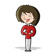 cartoon excited woman N67