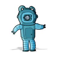 cartoon deep sea diver N15