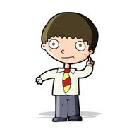 cartoon school boy with idea N18