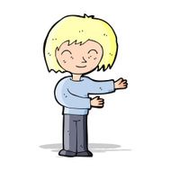 cartoon woman gestureing welcome N3