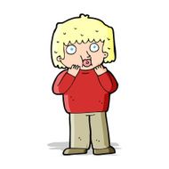 cartoon worried boy N16
