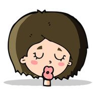 cartoon woman with eyes closed N4