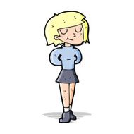 cartoon pleased woman N4