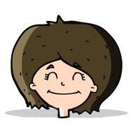 cartoon happy female face N80