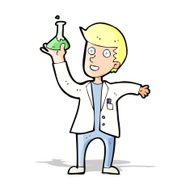 cartoon happy scientist N4