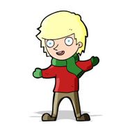 cartoon boy in winter clothes N4