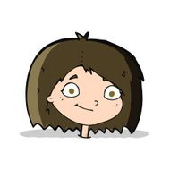 cartoon happy female face N81