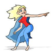 cartoon superhero woman pointing N4
